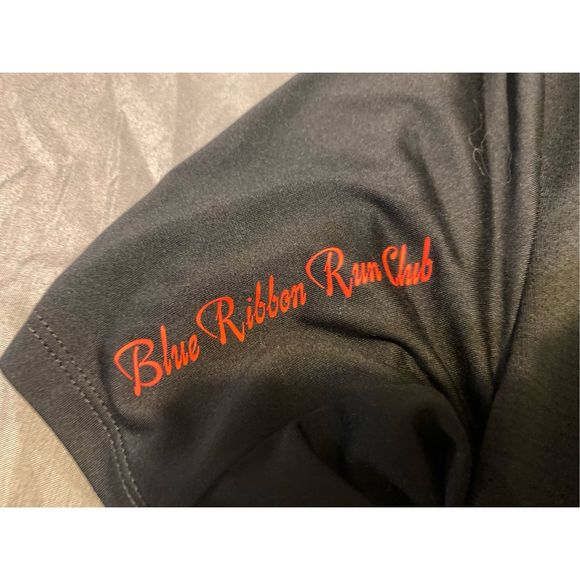 Nike Shirt Mens Medium Black Dri Fit Blue Ribbon Run Club Rise 365 Pinwheel - Picture 4 of 8